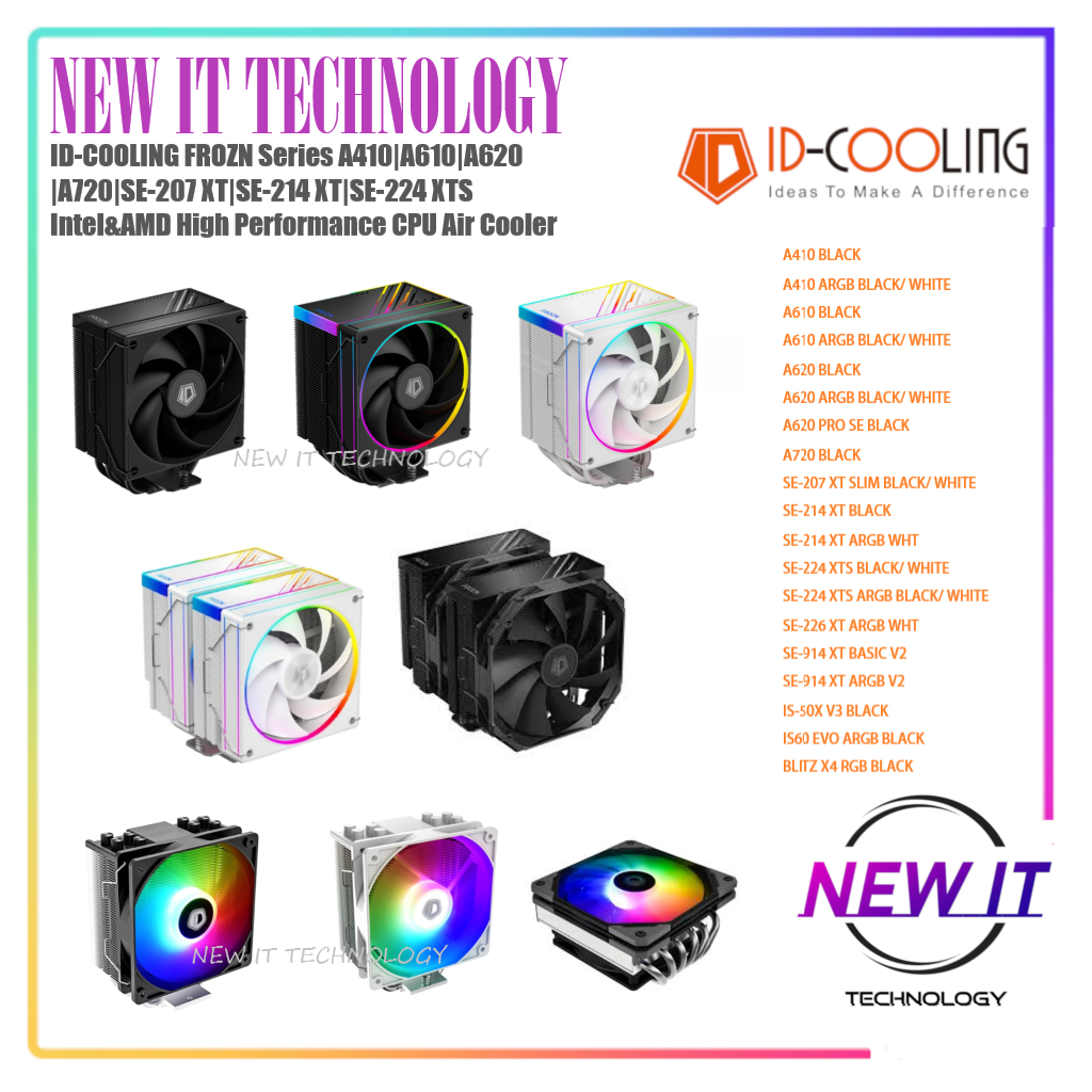 ID-COOLING FROZN Series A410|A610|A620|A720|SE-207 XT|SE-214 XT|SE-224 XTS Intel&AMD คูลเลอร์ซีพียูป