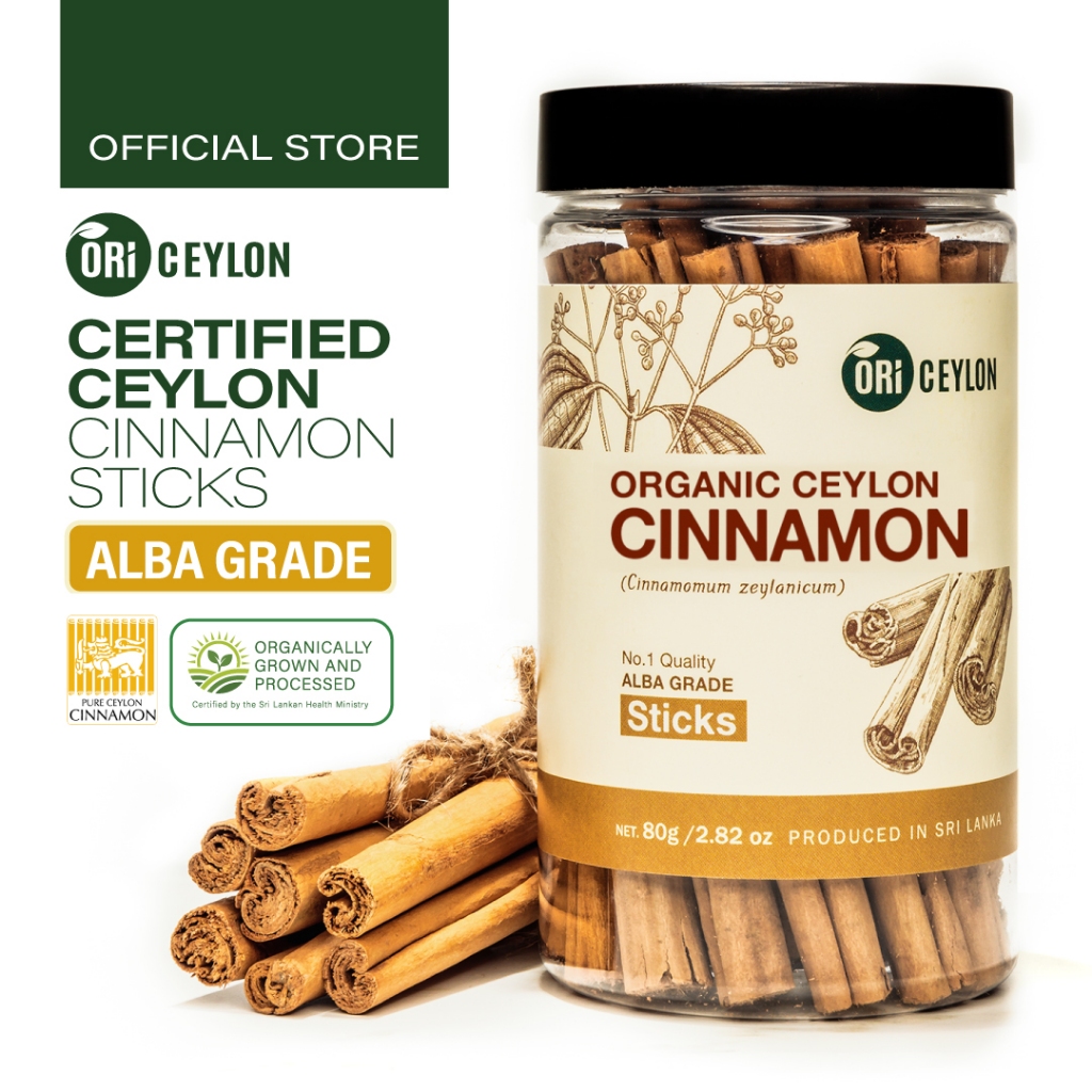 Ceylon Organic Cinnamon Alba Sticks (เกรดอันดับ 1) Organik Kayu Manis Ceylon - Alba (Gred No.1)