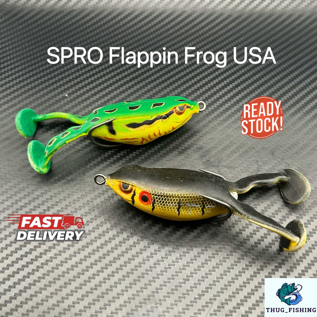 Spro Flappin กบ 65 เหยื่อตกปลา Gewang Katak กบนุ่ม Toman Haruan 65 มม.18g Gamkatsu Hook