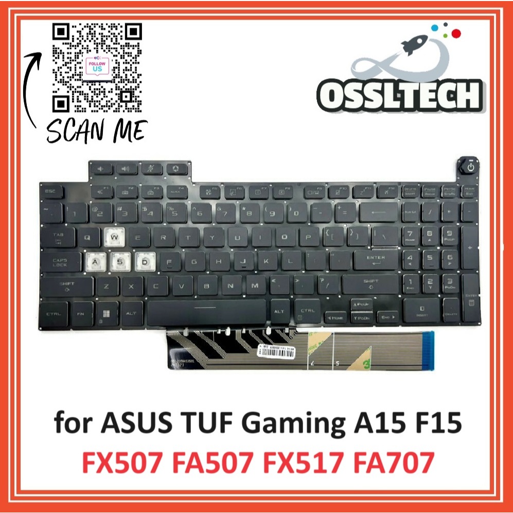 ASUS TUF Gaming A15 F15 FA507 FX507R FX507ZE FX507ZM FX507ZC FX507ZR FX517 FX707Z FA707 แป้นพิมพ์ทดแ