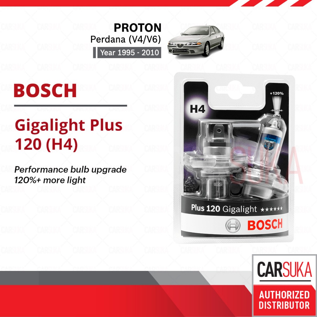 หลอดไฟหน้า Bosch Plus 120 Gigalight H4 สําหรับ Proton Perdana V4/V6