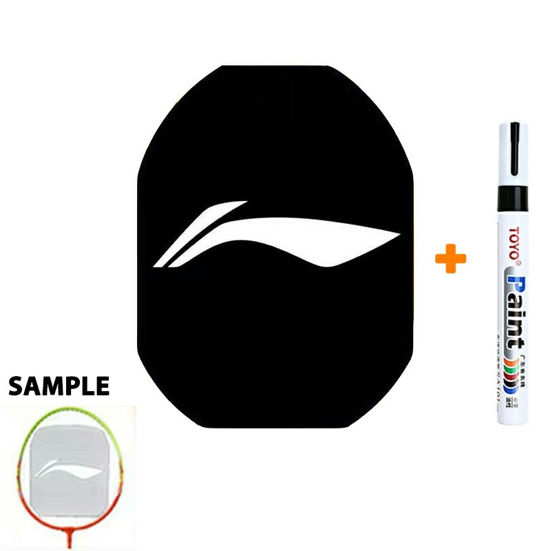 ไม้แบดมินตัน Li-Ning LOGO Card Tennis Mark Stencil Board String Logo + 1x ปากกามาร์กเกอร์สีดํา