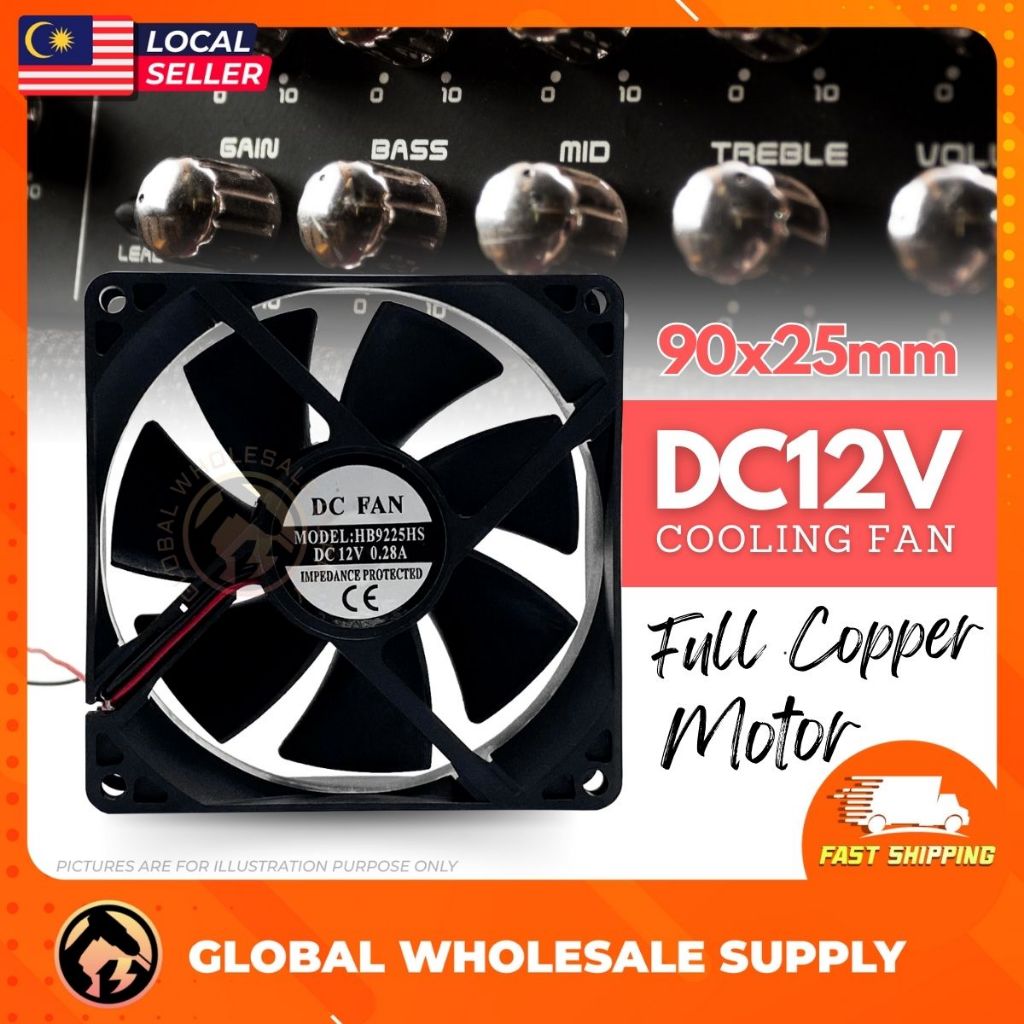 Dossy 3-1/2 INCH พัดลมพัดลมระบายความร้อน 12V พัดลมไร้แปรง Kipas DC CPU PC พัดลมตั้งโต๊ะ Cooler พัดลม