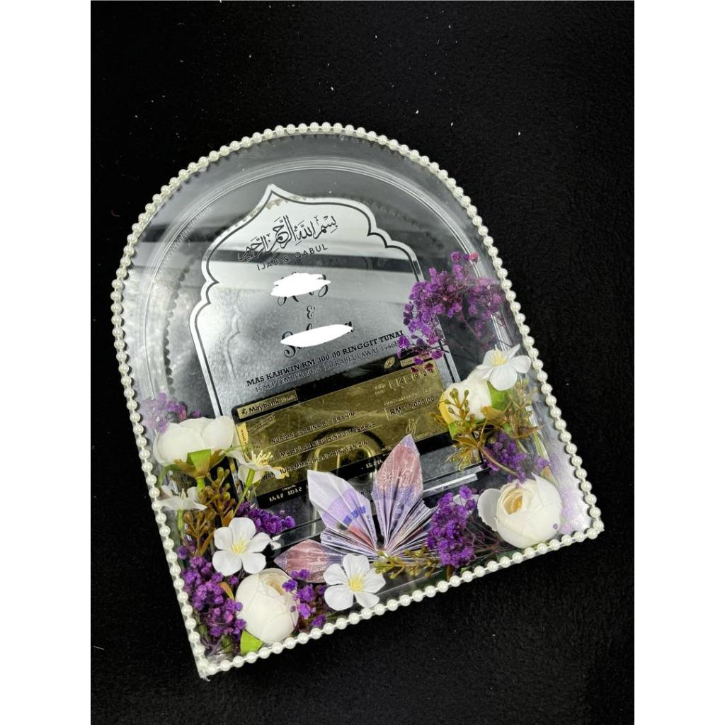 ️ ️Lid Window Frame อะคริลิค Duit Hantaran Kahwin / Frame duit mas kahwin/อะคริลิคโปร่งใส 8x10in/ 9x