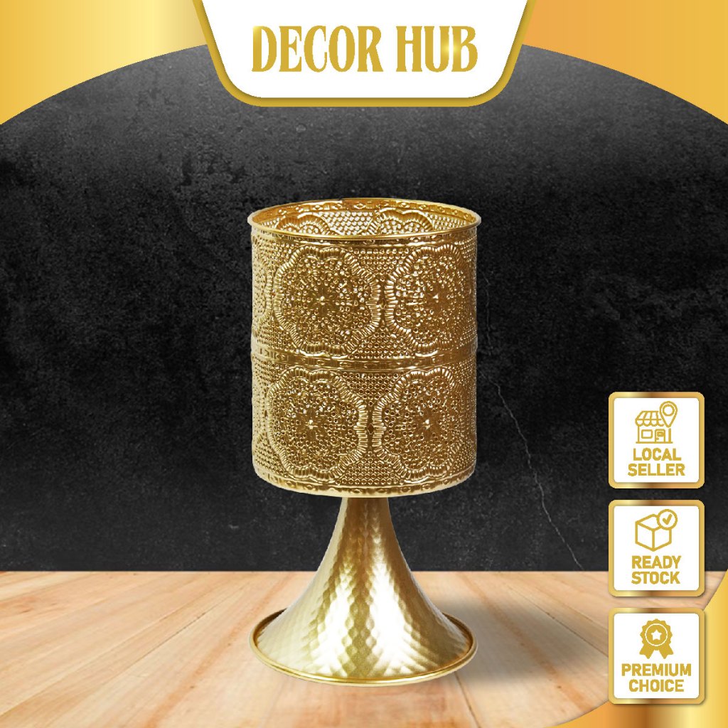 Decor Hub เชิงเทียนทองพรีเมี่ยมขาตั้งเทียนขาตั้งวินเทจCentrepiece Stand 71499
