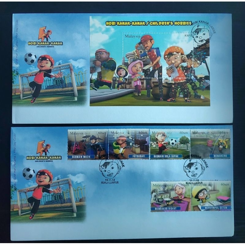 2012 MY Fdc Hobi Kanak-Kanak ชุดคู่ (แสตมป์และนางสาว)