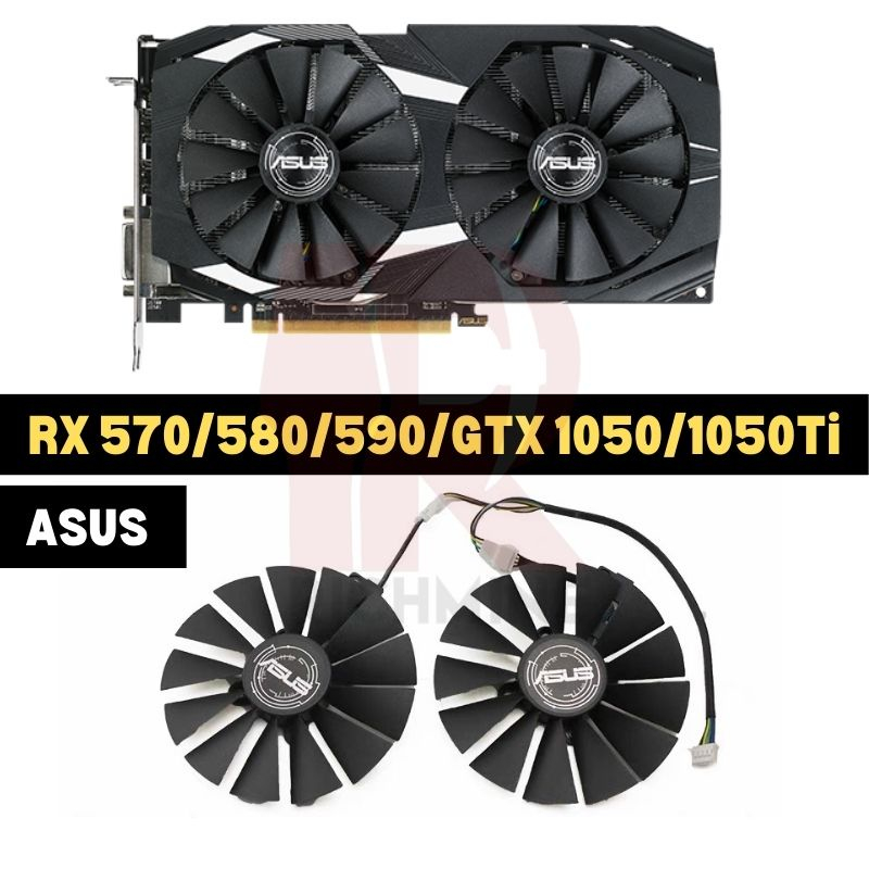 Asus RX570 RX580 RX590 GTX1050 GTX1050Ti พัดลมเปลี่ยน GPU GAMING