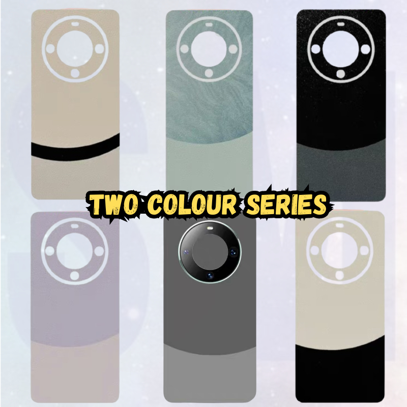 Xiaomi Mi A1 A2 A3 8 SE 9 Lite 9T 10T 10 Pro Ultra 3M สองสีธรรมดาหนังปกหลังสติกเกอร์