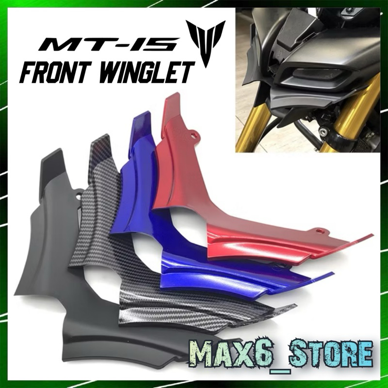 YAMAHA MT15 MT-15 FRONT WINGLET FRONT FAIRING AERODYNAMIC LOWER COVER MT 15 ฝาครอบ DEPAN LAMPU คาร์บ