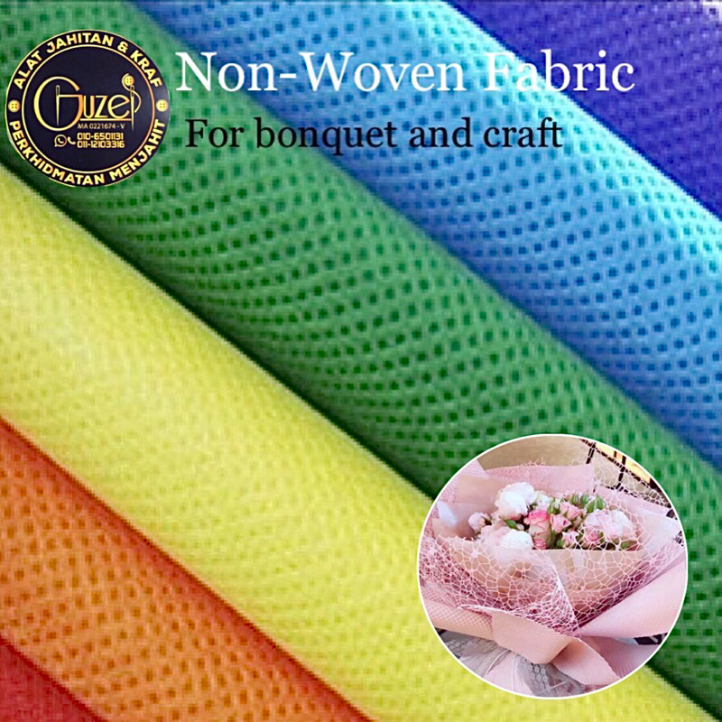 กระดาษห่อดอกไม้ผ้าไม่ทอ ผ้าสปันบอนด์ Kertas Bunga Arts Craft Bouquet Wrapper