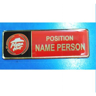 NAME TAG EPOXY PIZZA HUT NAME TAG LOGO PIZZA HUT