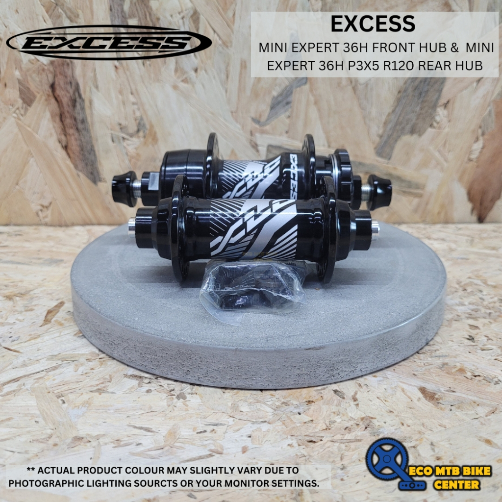 EXCESS MINI EXPERT 36H FRONT HUB & MINI EXPERT 36H P3X5 R120 REAR HUB (SET FR+REAR) ( BMX )