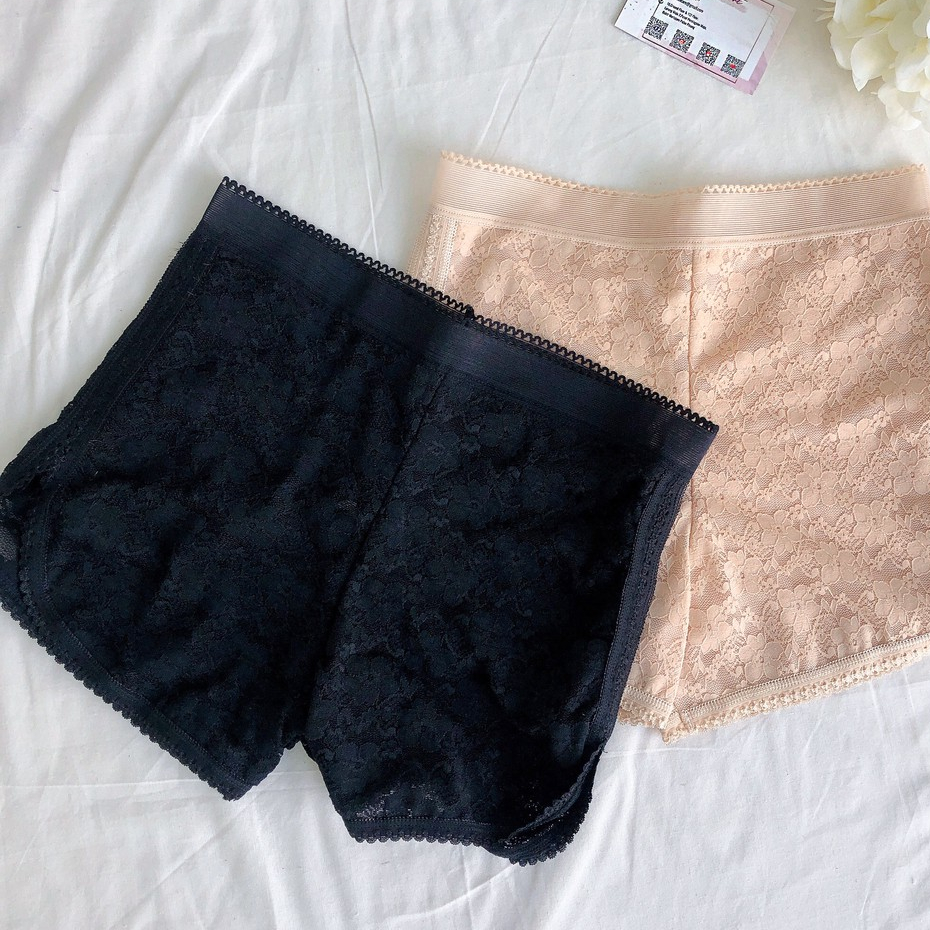 Voronin ดอกไม้ลูกไม้สั้น Anti-glare กางเกงนิรภัยผู้หญิงชุดชั้นในนักมวย Seluar Dalam Wanita 丝四角กางเกง
