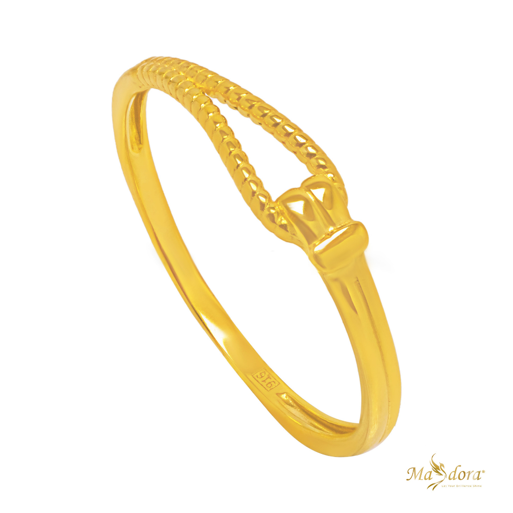 Masdora Gold Fashion Knot Ring Emas 916