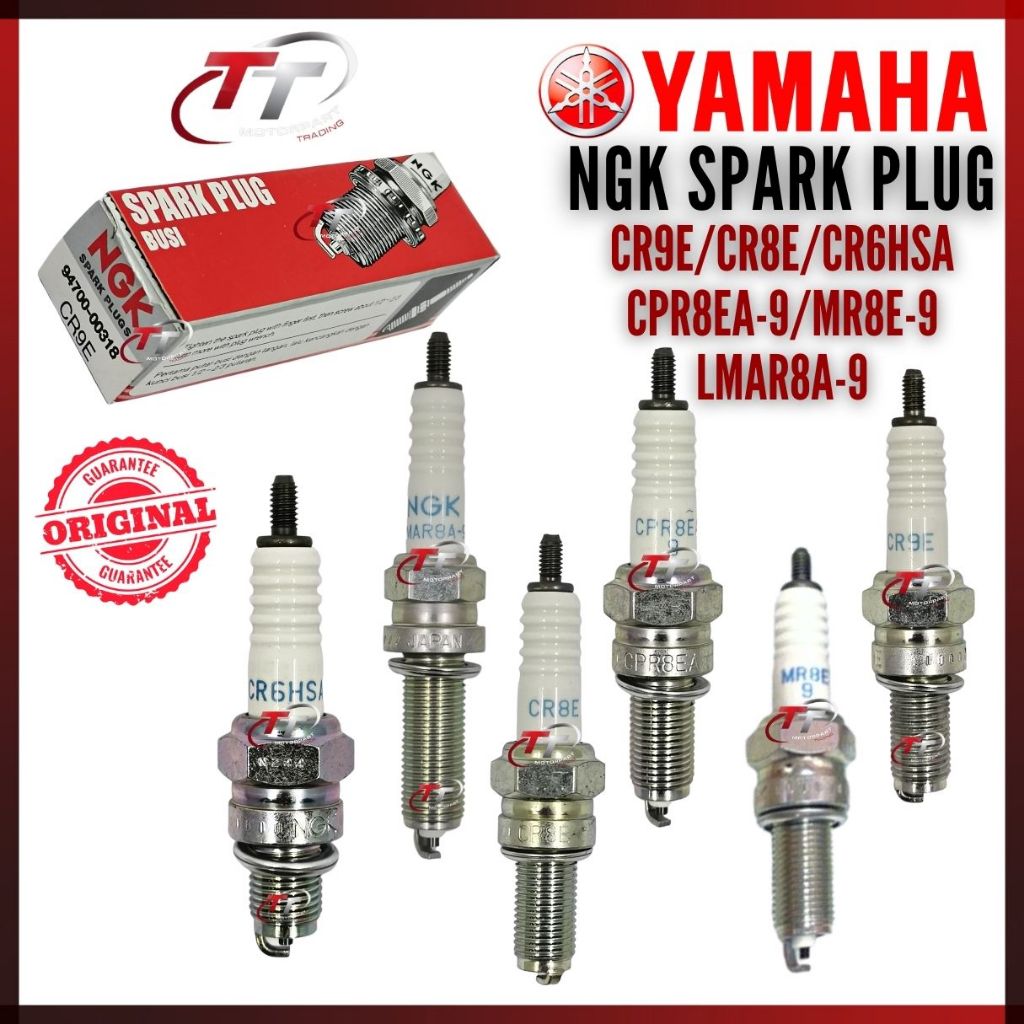 YAMAHA NGK หัวเทียน CR8E CR9E CR6HSA CPR8EA-9 LMAR8A-9 MR8E-9 Y15ZR LC135 Y16ZR R15 Z750 Z200 RFS150