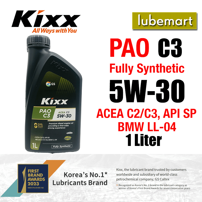 KIXX PAO C3 5W-30 FULLY SYNTHETIC ENGINE OIL 5W30 (1 ลิตร)