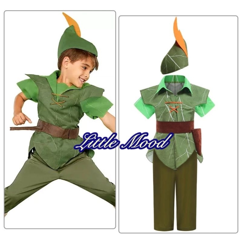 หนังสือนิทานเทพนิยาย Disney Elf Peter Pan Kids Cosplay Costume Set long Kids Room Praimate Carpetual