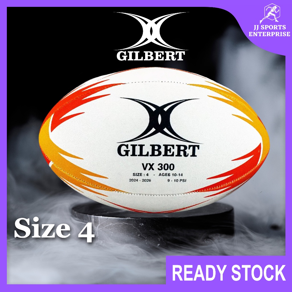 Gilbert VX300 Rugby Ball VX 300 ขนาด 4 Blue Bola Ragbi Bola Sukan Bola Ragbi Latihan ระดับ MSSM