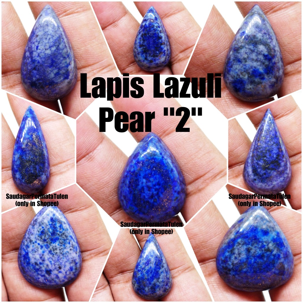 100% แหวนลูกแพร์หิน Lapis Lazuli "2"