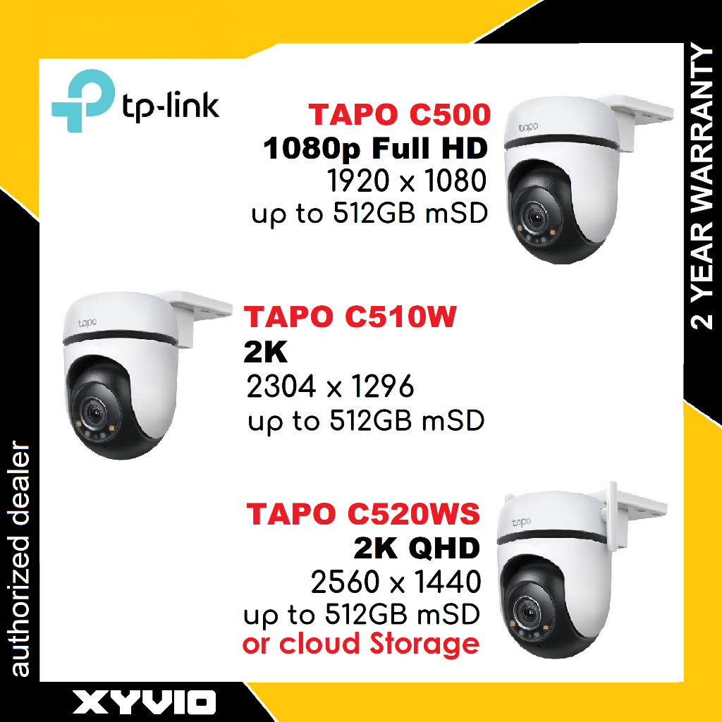 TP-LINK TAPO C520WS Outdoor Pan/Tilt Security WiFi Camera CCTV ( Tapo C210 / C225 / C212 / C500 / C5