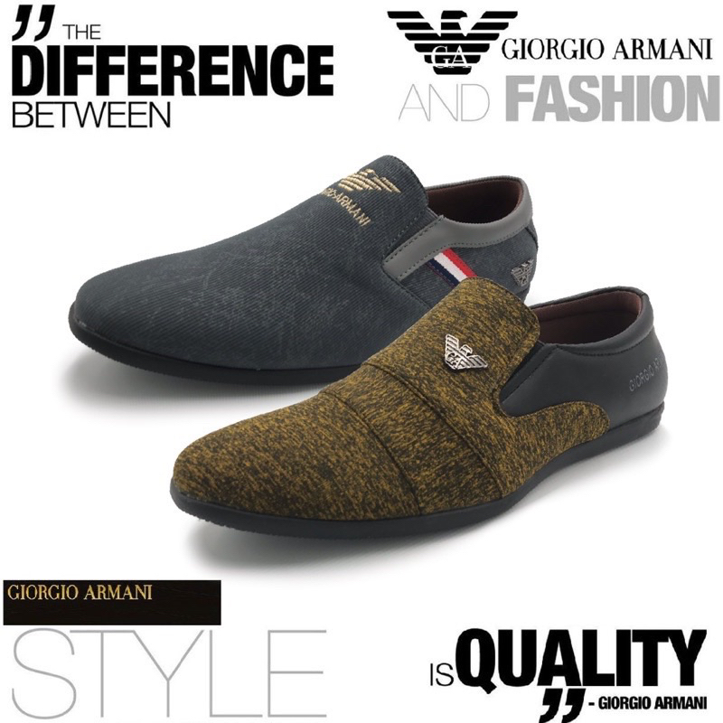 Giorgio Armani Lifestyle Mens Casual Loafer Boat Shoes Slip On Outdoor Loafer / Kasut Loafer Lelaki 