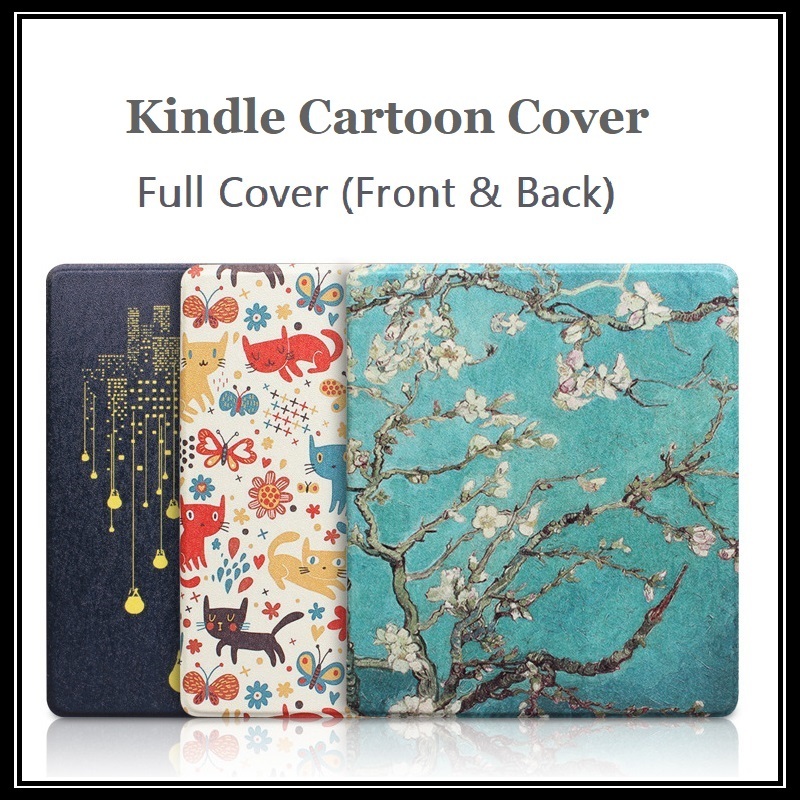 Kindle Oasis 2/3 Paperwhite 4/5 ฝาครอบแท็บเล็ตบทคัดย่อการ์ตูน Colourful Flip Case