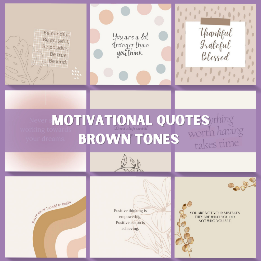 [MINIMUM 10 ชิ้น] QUOTES CARDS POSITIVE QUOTES - BROWN TONES