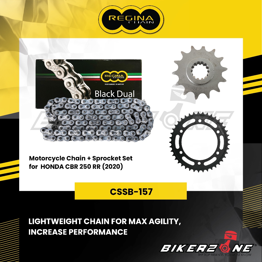 โซ่ REGINA 520ZRA-120 + ชุดเฟือง S-TEEL สําหรับ Honda CBR 250 RR โดย Bikerzone Official Store