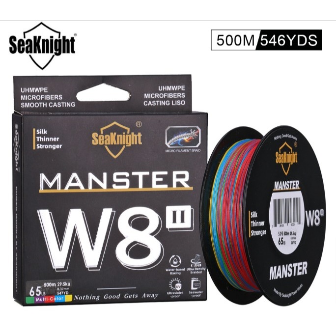 SeaKnight MANSTER II W8 500M สายตกปลา 8 Strands Braided PE Line น้ําทะเลน้ําเค็ม