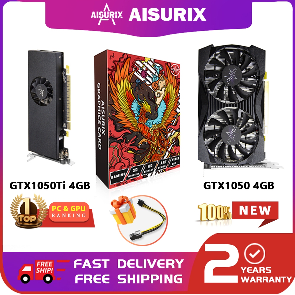 Aisurix GTX 1050Ti การ์ดจอ GTX 1050 4GB VGA การ์ดวิดีโอ สําหรับเล่นเกม สํานักงาน
