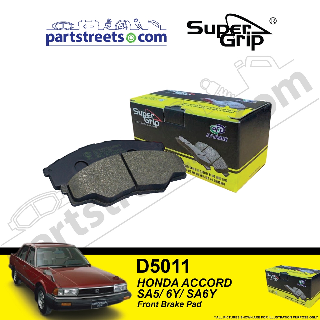 ผ้าเบรคหน้า Super Grip - Honda Accord SA5/6Y/SA6Y - D5011 (1 ชุด)