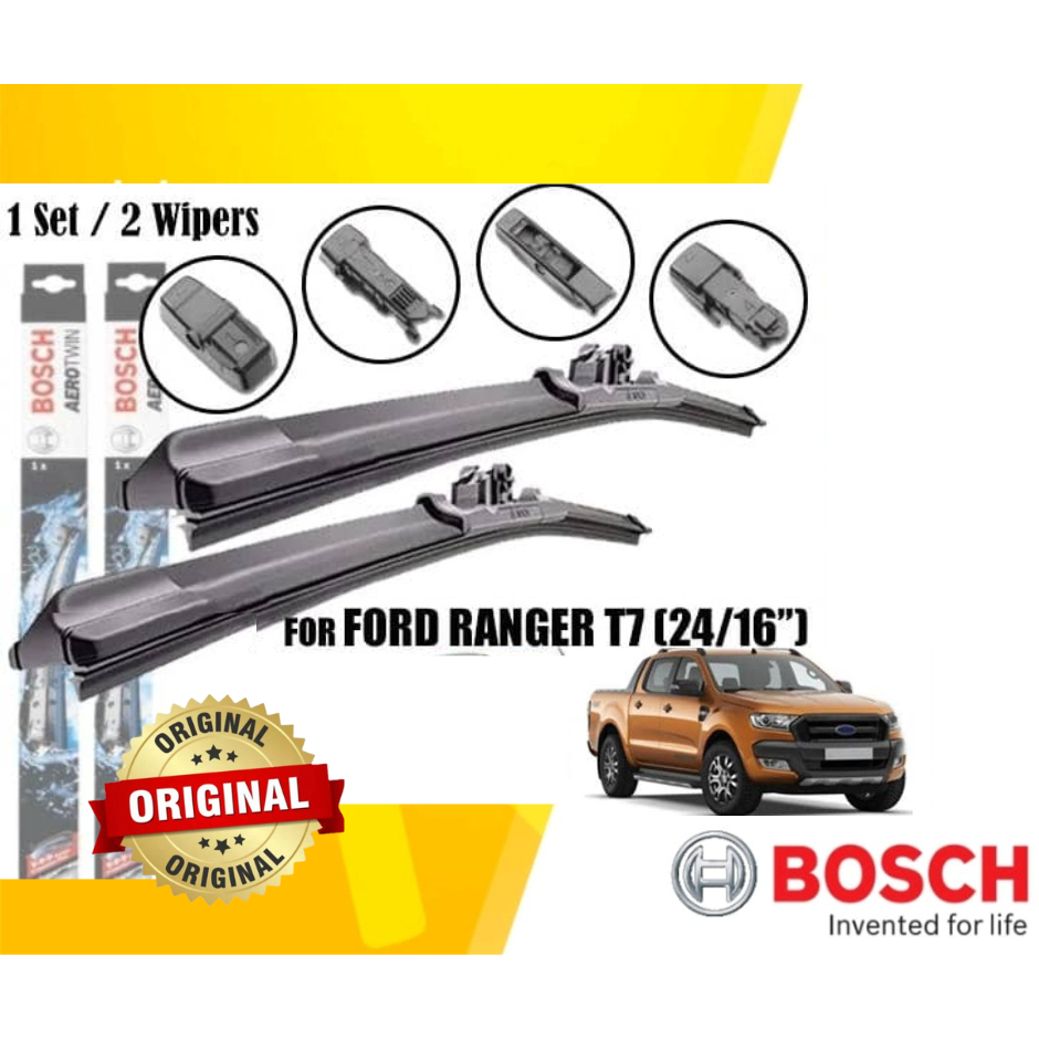 Ford Ranger T7 ปี 2015-2020 ที่ปัดน้ําฝน BOSCH Aerotwin Plus Set (24/16)