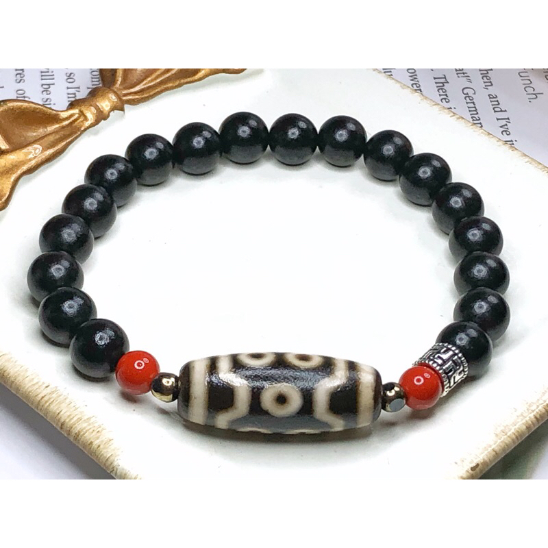 Tibetan Dzi Beads Seven-Eyed Dzi Bead 藏传老矿七眼天珠 27.8x11.1mm