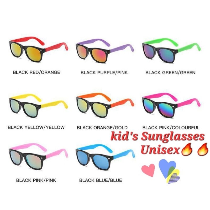แฟชั่นแว่นกันแดดเด็ก Rainbow สี Unisex Spek Mata-Kanak / Cermin Mata Budak Lelaki Cermin Mata