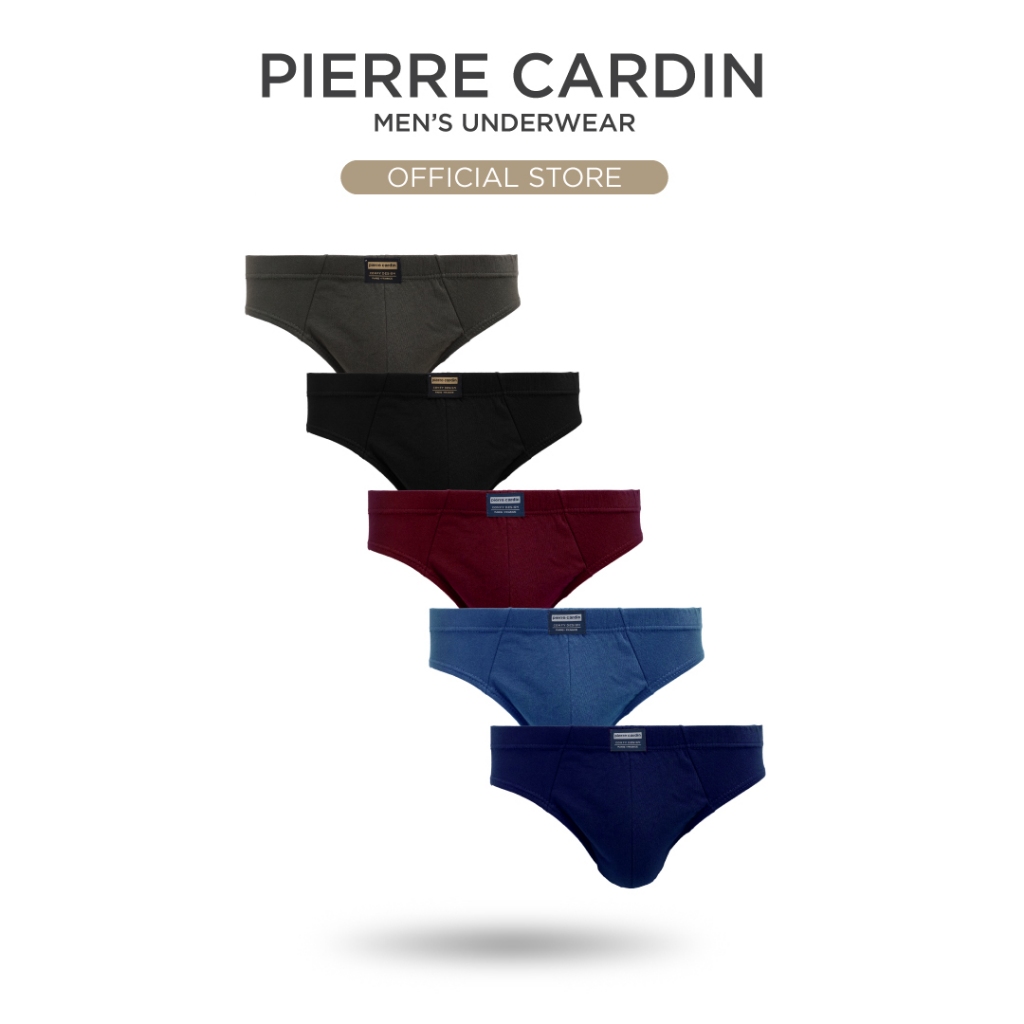 (S-2XL) ชุดชั้นใน Pierre Cardin Cotton Mini Brief - คละสี (5 ชิ้น) PC2133-5M