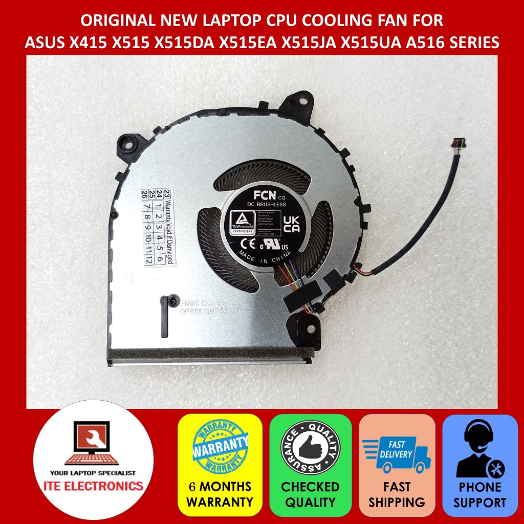ใหม่ ASUS X415 X515 X515DA X515EA X515JA X515UA A516 SERIES แล็ปท็อป CPU COOLING FAN DFS5K126053840