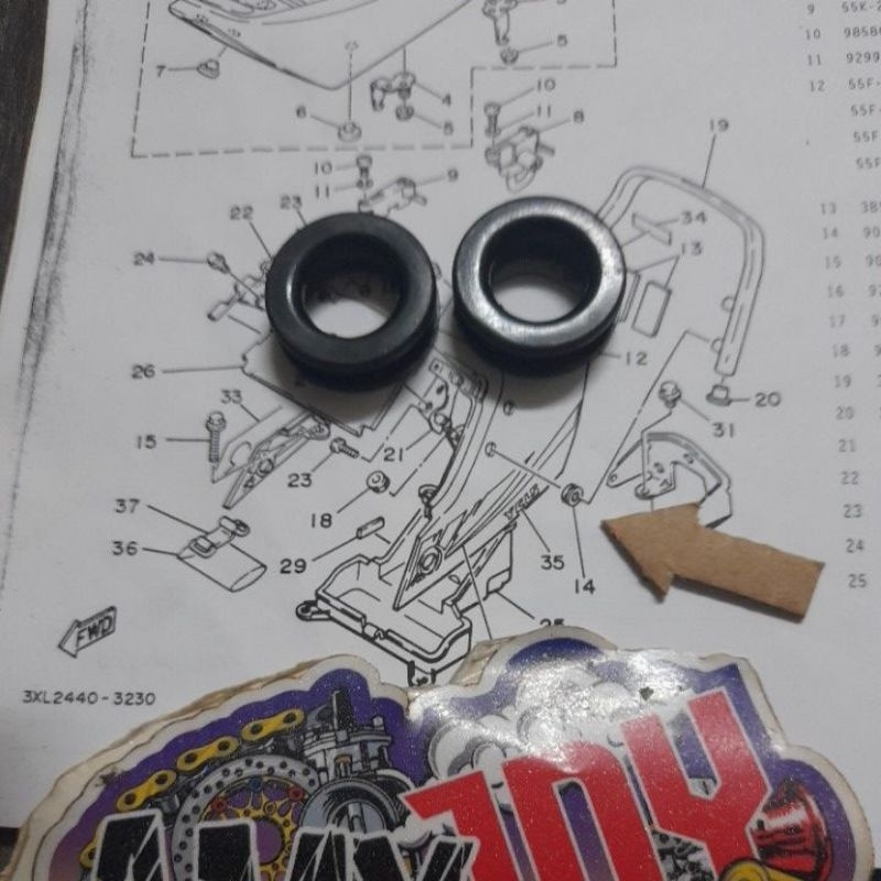 RXZ 5SPEED/ENERGY/BOSH/MILI GROMMET BESI BAR CARRIER (2BIJI) GREED
