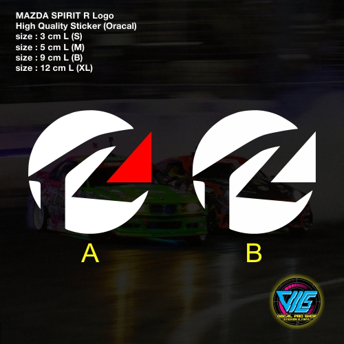 Mazda SPIRIT R Logo 2 ชิ้น สติ๊กเกอร์/รูปลอก (สติ๊กเกอร์คุณภาพสูง)
