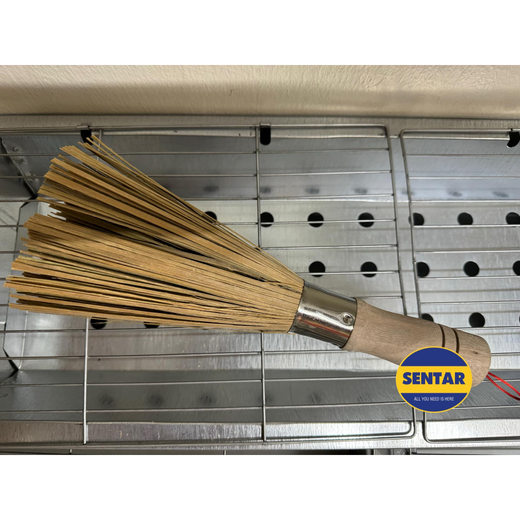 แปรงกระทะไม้ไผ่ 100% ด้ามไม้ HEAVY DUTY BAMBOO WOK BRUSH / BERUS CUCI KUALI