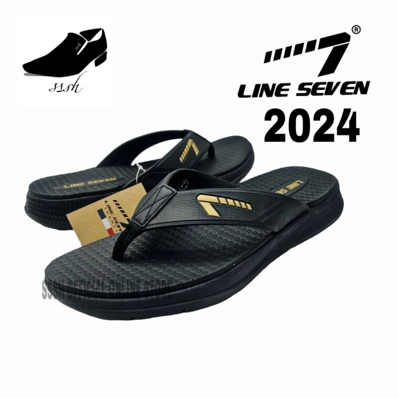 LINE SEVEN LINE 7 SUPER SOFT SPORT SANDALS CASUAL SLIPPERS - สีดํา / น้ําเงิน E- 1213 รองเท้าแตะ Lel