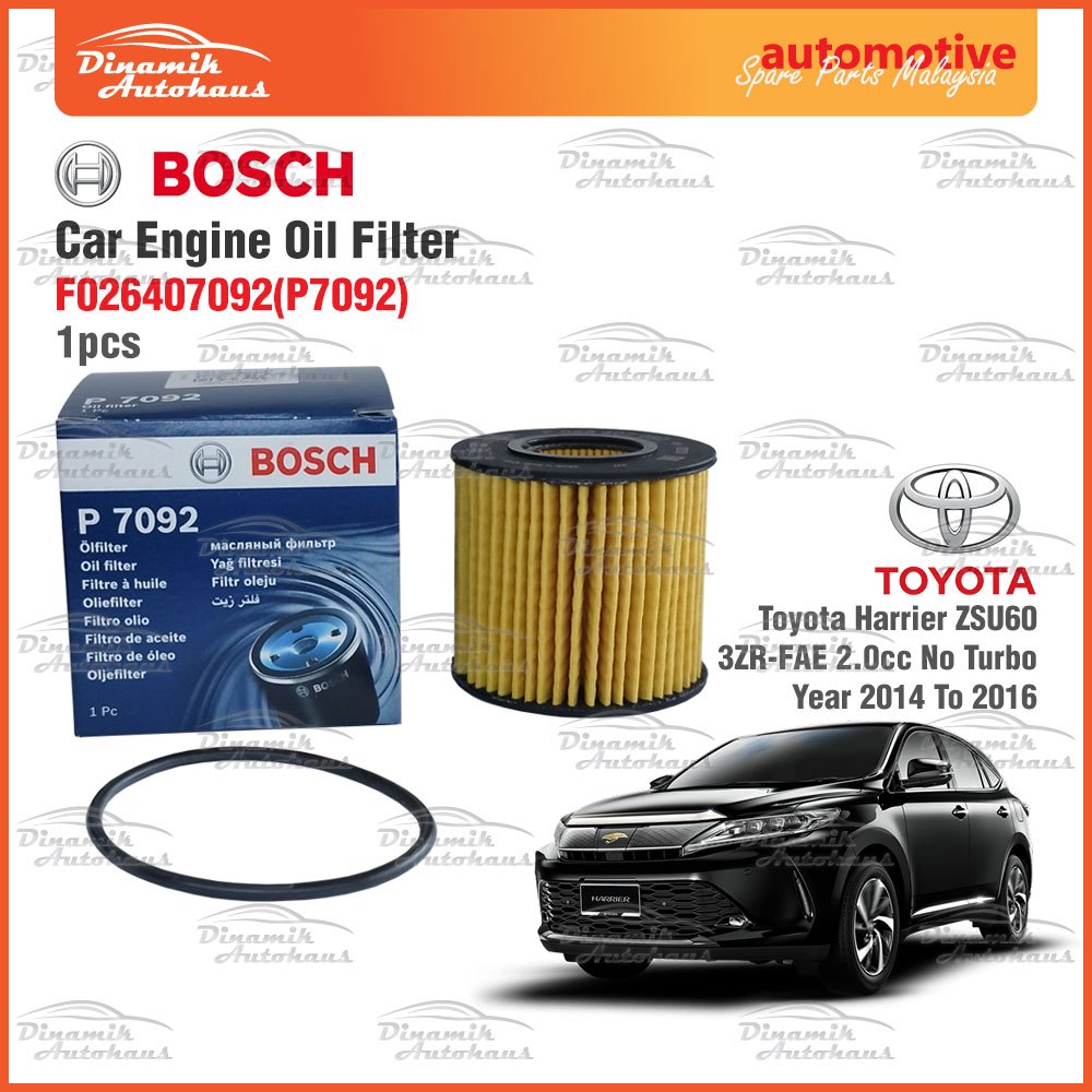 Toyota Harrier ZSU60 3ZR-FAE 2 None Turbo รถเครื่องยนต์กรองน้ํามัน Penapis Miyak Enjin Bosch OilFilt