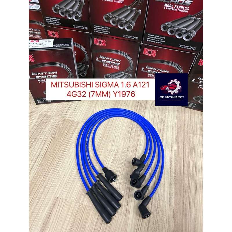 HOS - ชุดสายไฟปลั๊กรถยนต์ / ซิลิโคนสายเคเบิลปลั๊ก - MITSUBISHI SIGMA 1.6 A121 4G32 (7MM) Y1976