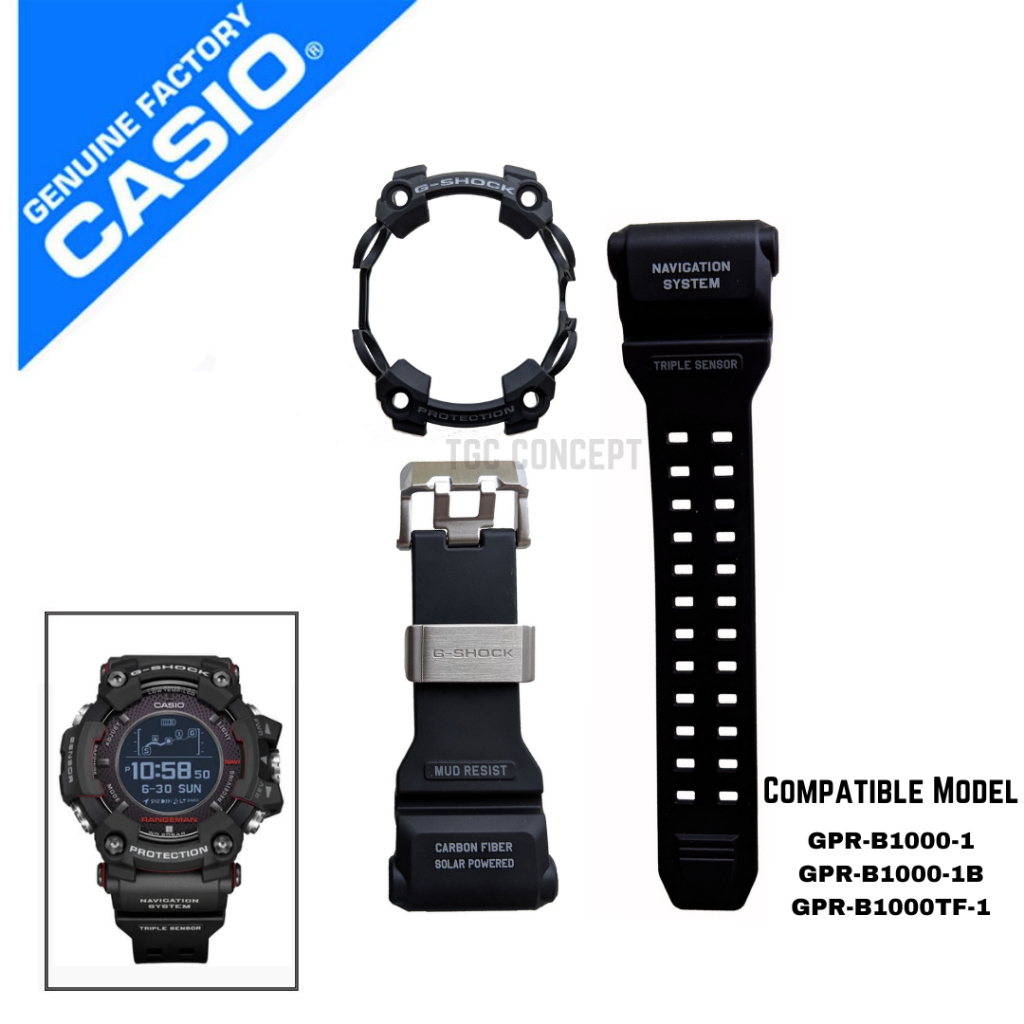 BAND BEZEL REPLACEMENT PART WATCH G-SHOCK RANGEMAN BLACK GPR-B1000-1 GPR-B1000-3 GPRB1000 RANGEMAN !