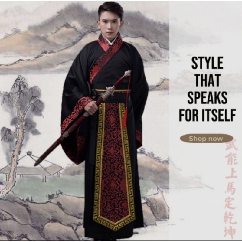 MWP ผู้ชายประสิทธิภาพเครื่องแต่งกายคอสเพลย์เสื้อผ้าแบบดั้งเดิม Hanfu โบราณ