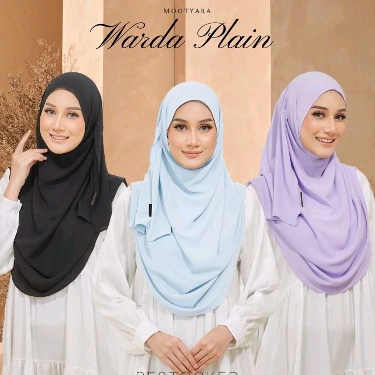 Mootiara ผ้าคลุมไหล่ แบบธรรมดา Warda Klasik Lessiron Hijab