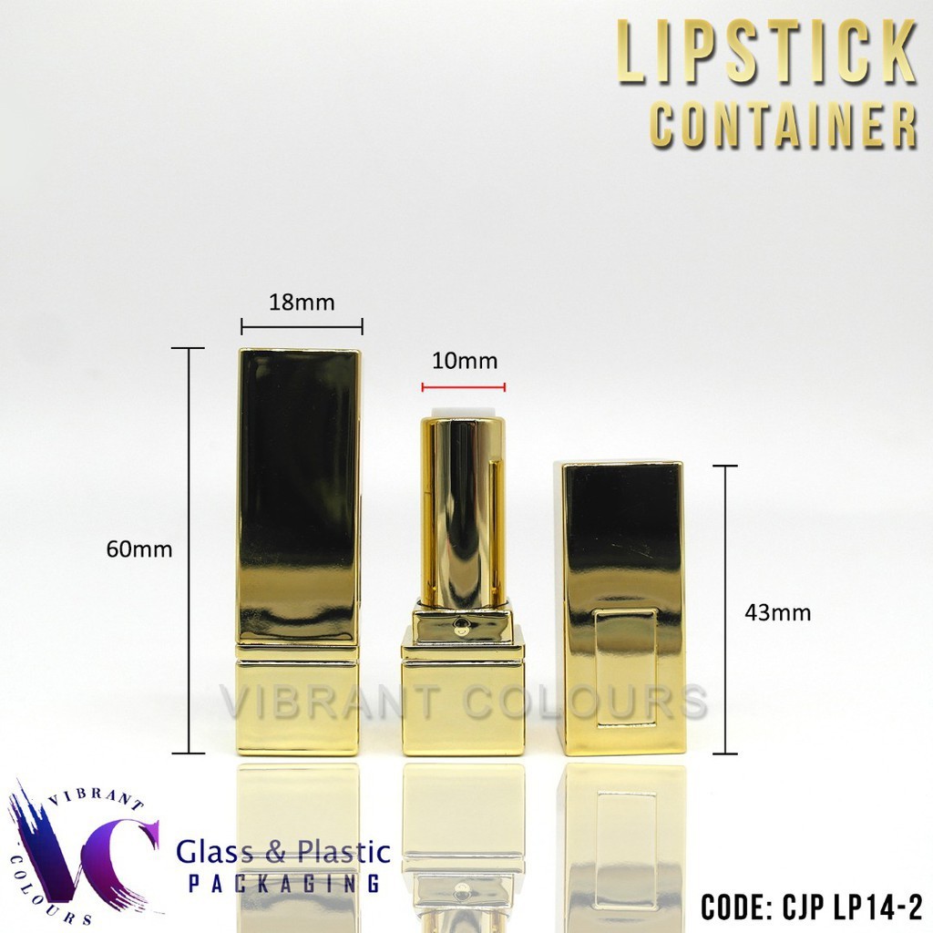 GOLD LIPSTICK CASE/BOTTLE/COSMETIC CONTAINER พร้อมหมวก LP14-2 POST TODAY !
