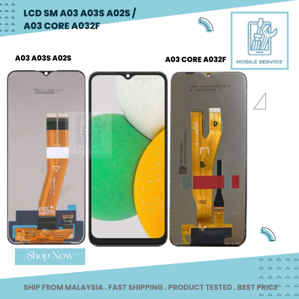 LCD SAM SM A03 A03S A02S / A03 CORE A032F จอแสดงผล Touch Digitizer หน้าจออะไหล่ซ่อมเปลี่ยน LCD Skrin