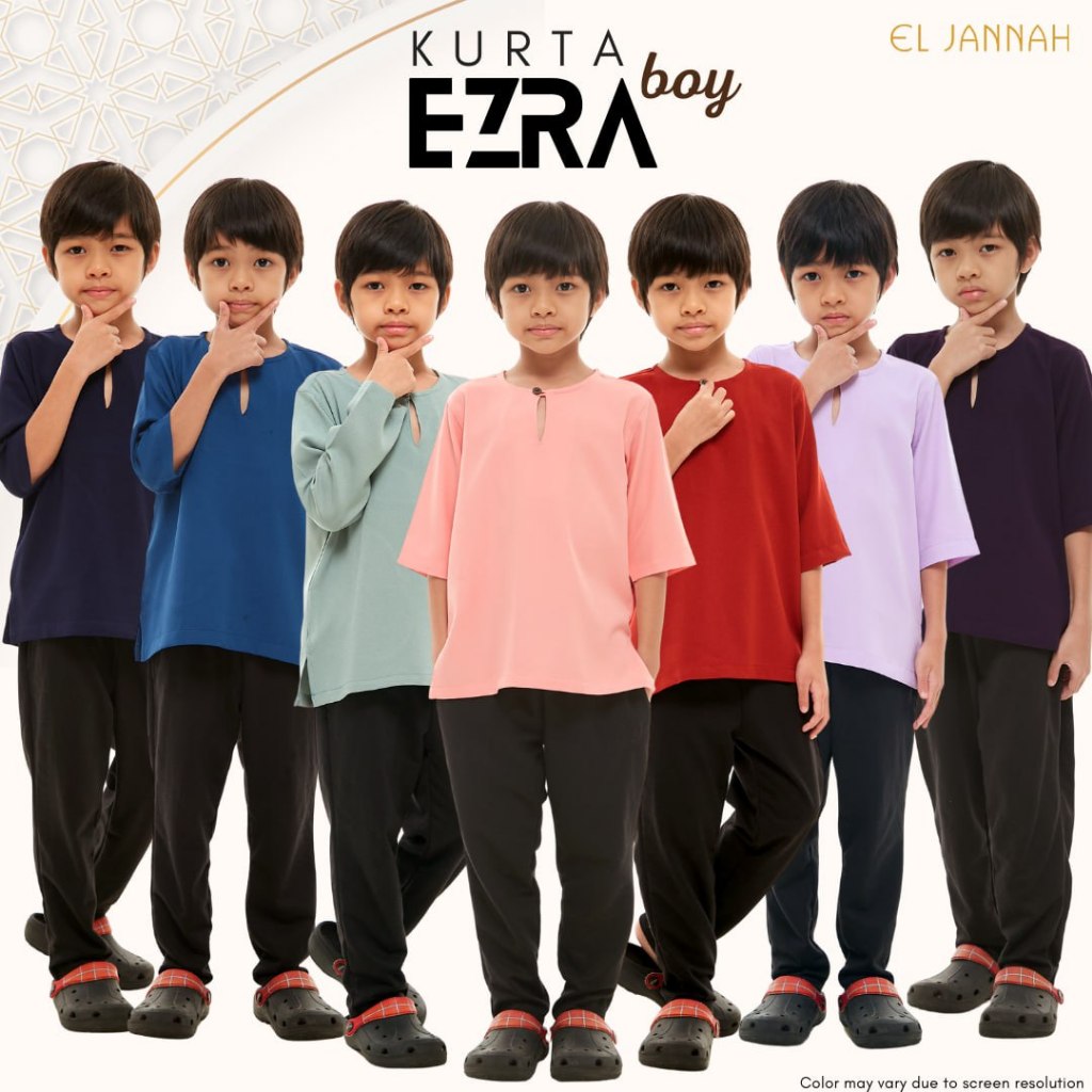 Ezra BOY Kurta 3 Quarter Sleeve 3/4 Boys Raya Shirt