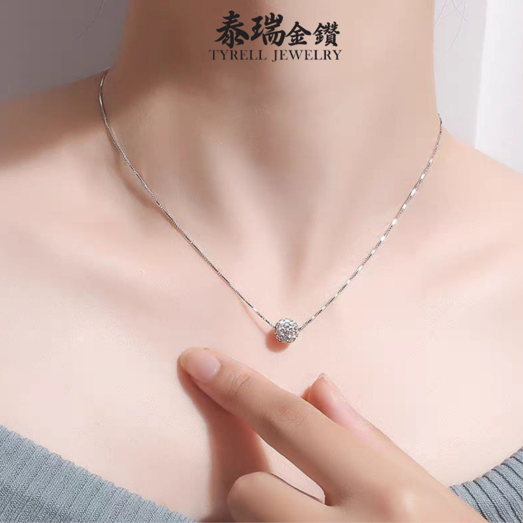 นําเข้า S925 Flash Ball สร้อยคอเงิน 进口S925 石球银套链