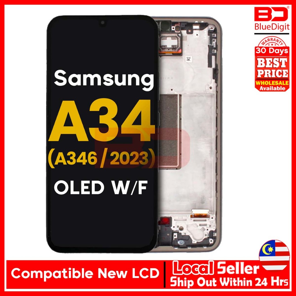 ใช้งานร่วมกับ OLEDw/f LCD สําหรับ SAMSUNG A34 5G A346 2023 SM A346B A346E A346B/DS A346B/DSN FINGERP